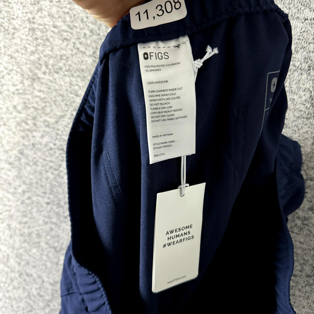NEW Figs Men's Size XL Dark Blue Polyester Cairo Cargo Scrub Pants - Picture 7 of 11